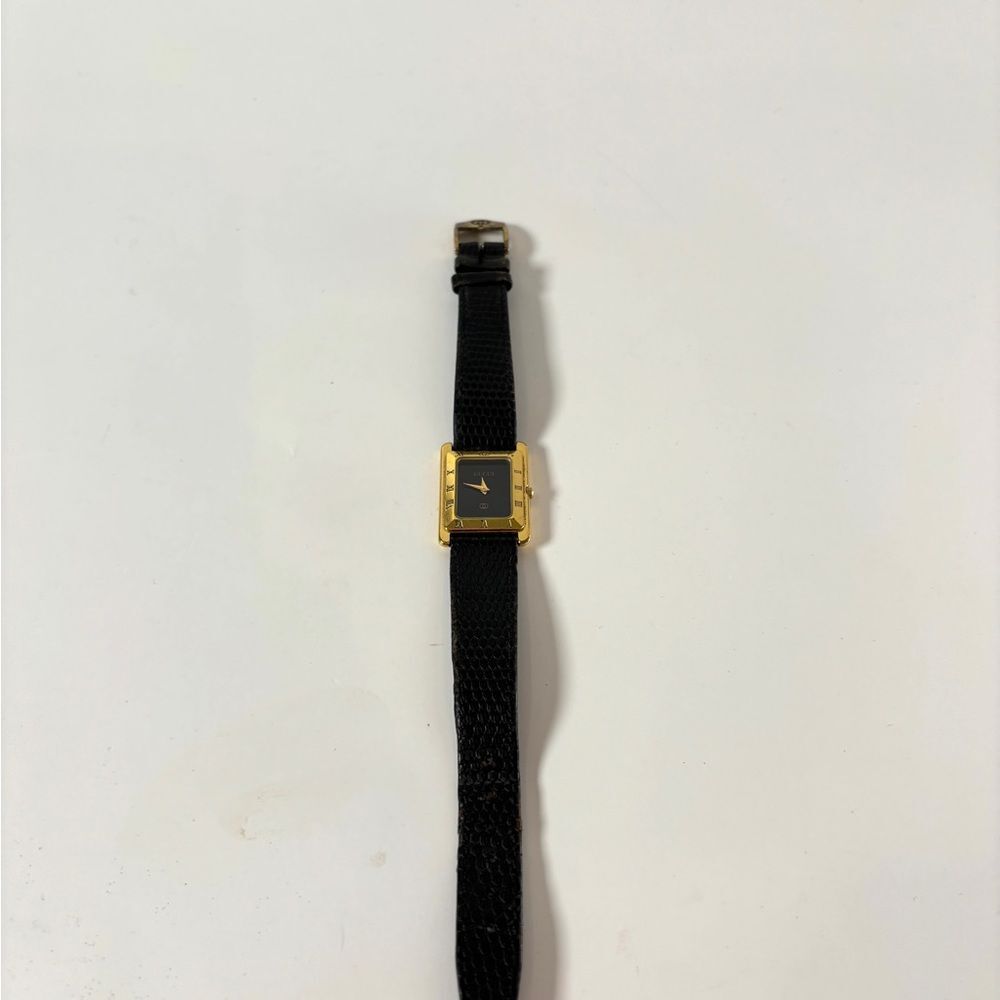 Gucci Vintage Black and Gold Classic Watch